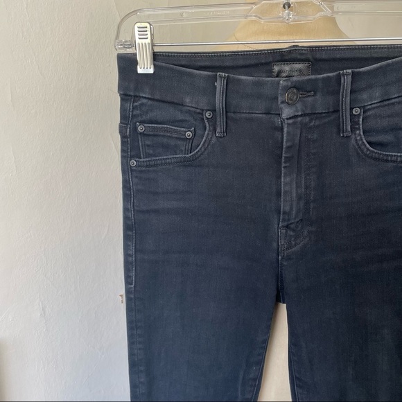 MOTHER Black Gray Blackbird Wash The High Waisted Looker Skinny Jean Size 24 EUC - Picture 6 of 11